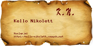 Kello Nikolett névjegykártya